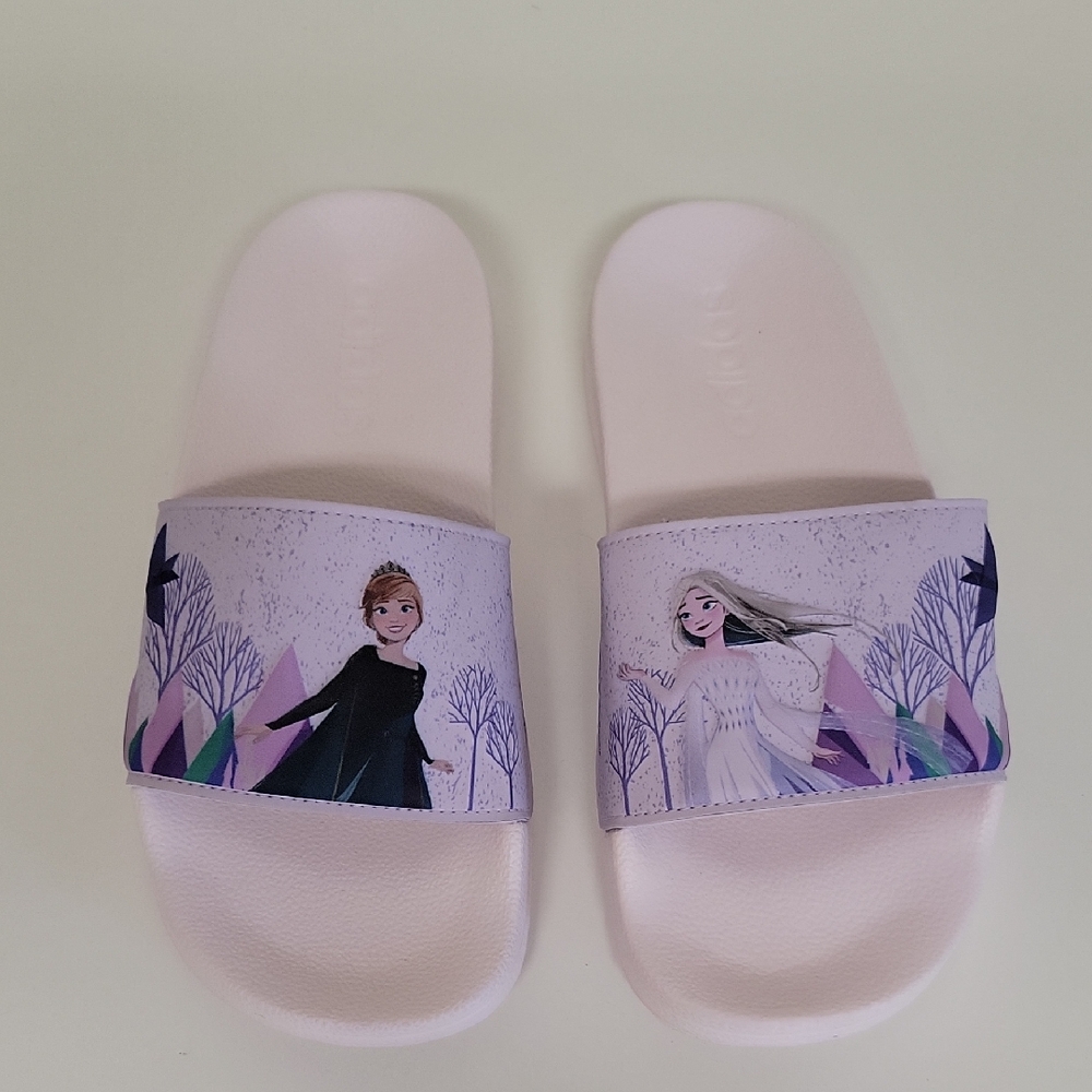 Adidas Girls Frozen Slide Sandals - Light Pink and Purple Size 2